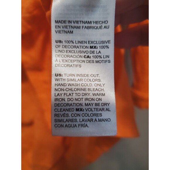 Chico's Linen Orange Sequined Embellished V-Neck Tunic Size 3 (XL) - Picture 6 of 7